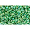Creez cc167bf perles de rocaille Toho 11/0 transparent rainbow frosted green grass (10g)