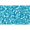 Vente au détail cc23 perles de rocaille Toho 11/0 silver lined aquamarine (10g)