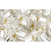 Achat cc21 perles Toho cube 4mm silver lined crystal (10g)