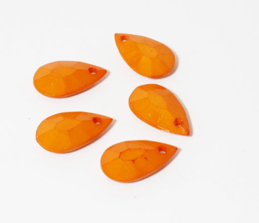 Achat en gros x5 perles oranges à facettes en forme de larme goutte 20x12mm