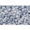 Vente au détail cc1205 perles de rocaille Toho 11/0 marbled opaque white/blue (10g)