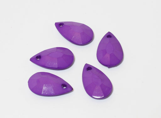 Vente au détail x5 perles violettes gouttes à facettes en forme de larme 20x12mm