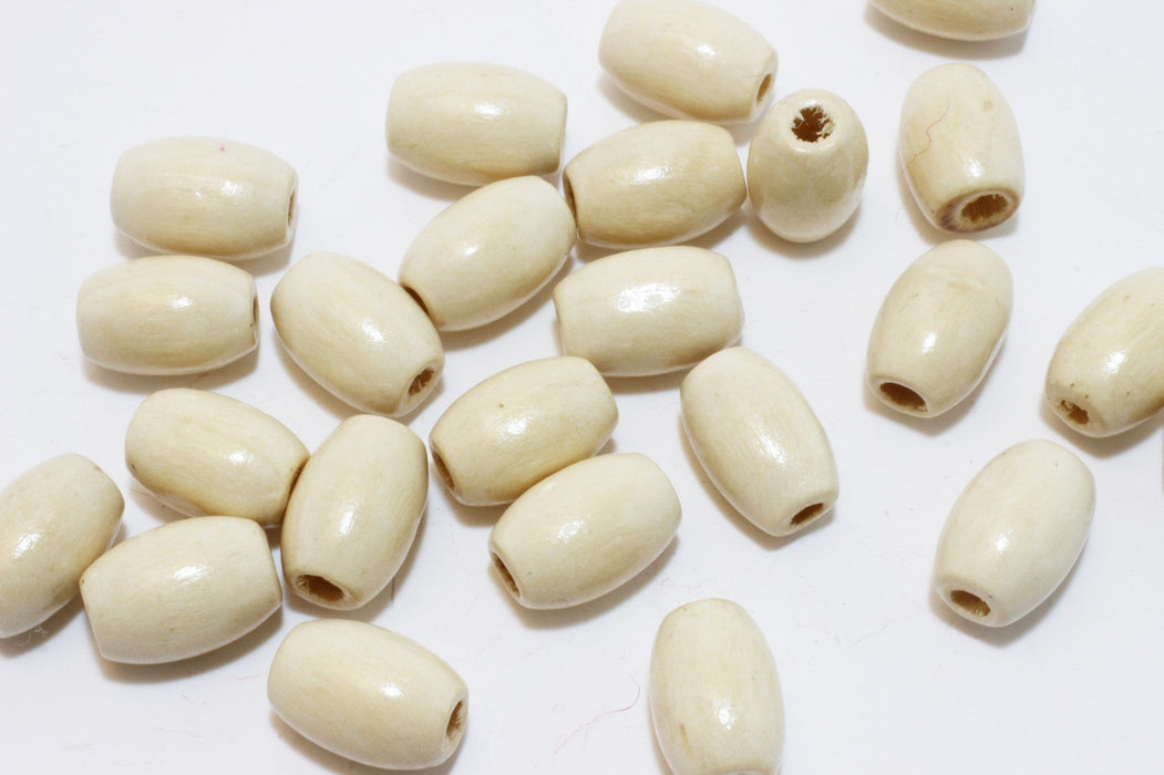 Acheter lot de 15 perles en bois olives couleur ivoire pour bijoux 12x8mm