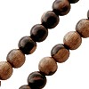 Creez Perles rondes en bois d'ébene tigré sur fil 10mm (1)
