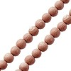 Creez Perle ronde bois rose sur fil 6mm (1)