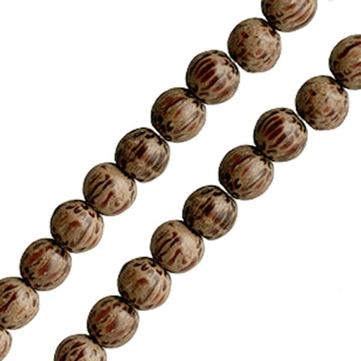 Acheter Perles ronde bois de palmier 6mm sur fil (1)