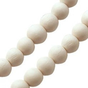 Acheter Perles rondes en bois blanc sur fil 10mm (1)