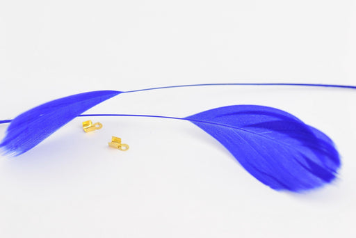 Creez avec plumes naturelles colorées bleu électrique x2 ( 4-6 cm) créations manuelles, bijoux, décoration, scrapbooking