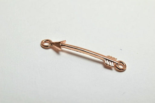 Vente au détail Connecteur Flèche pour bracelet et collier or rose 43x6x3 mm, Trou: 3 mm . Vendu à l'unité