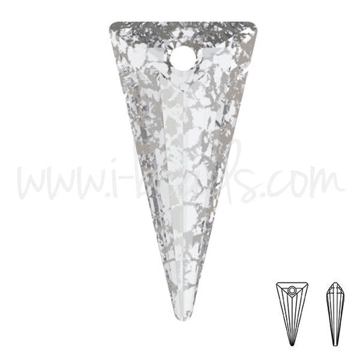 Pendentif Cristal 6480 spike Crystal Silver patina effect 18mm (1) - LaMercerieDesCopines
