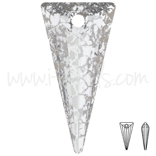 Pendentif Cristal 6480 spike Crystal silver Patina 28mm (1) - LaMercerieDesCopines