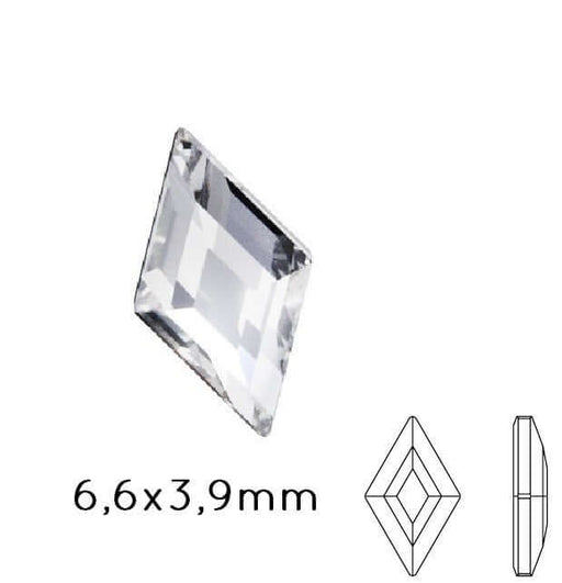 2773 Cristal flat back Diamand Shape rhinestones crystal 6.6x3.9mm (5) - LaMercerieDesCopines