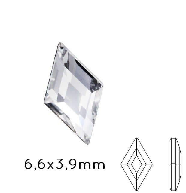 2773 Cristal flat back Diamand Shape rhinestones crystal 6.6x3.9mm (5) - LaMercerieDesCopines
