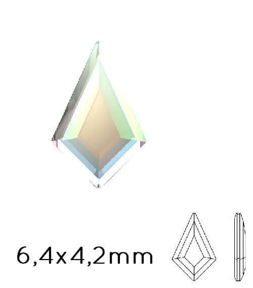 2771 Cristal flat back KITE rhinestones crystal AB 6.4x4.2mm (10) - LaMercerieDesCopines