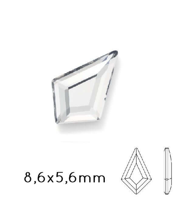 2771 Cristal flat back KITE rhinestones crystal 8.6x5.6mm (5) - LaMercerieDesCopines