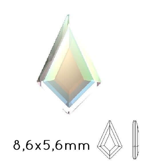2771 Cristal flat back KITE rhinestones crystal AB 8.6x5.6mm (5) - LaMercerieDesCopines