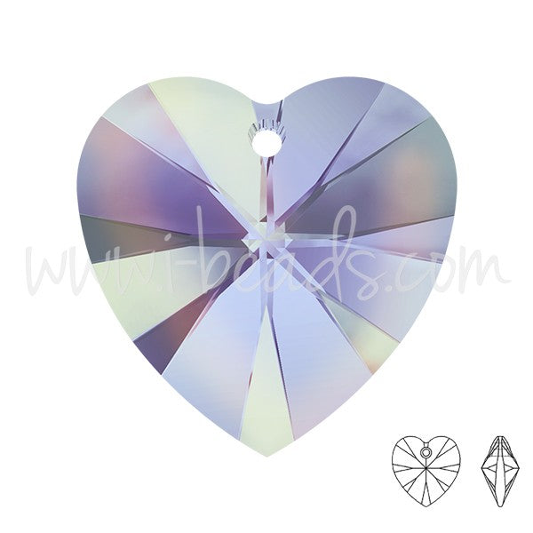 pendentif coeur Cristal crystal vitrail light 18mm (1) - LaMercerieDesCopines