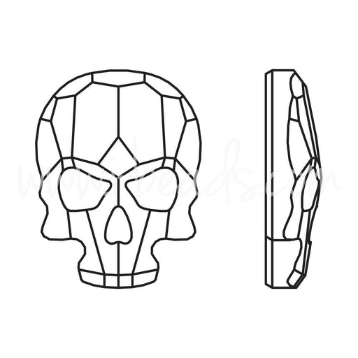 Strass à coller Swarovski 2856 skull flat back crystal light chrome 10x7.5mm (1) - LaMercerieDesCopines ?id=17503029297287