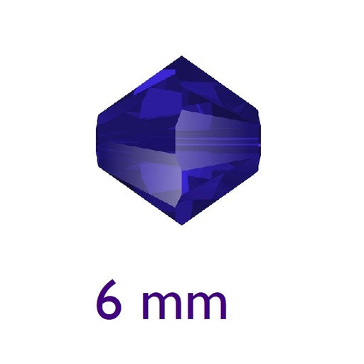 Achat au détail Perles Cristal 5328 xilion bicone Majestic Blue 6mm (10)