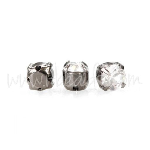 Vente en gros Cristal chatons montées gun metal brushed SS18 4mm crystal (20)