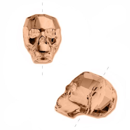 perle tete de mort Cristal 5750 crystal rose gold 2x 13mm (1) - LaMercerieDesCopines