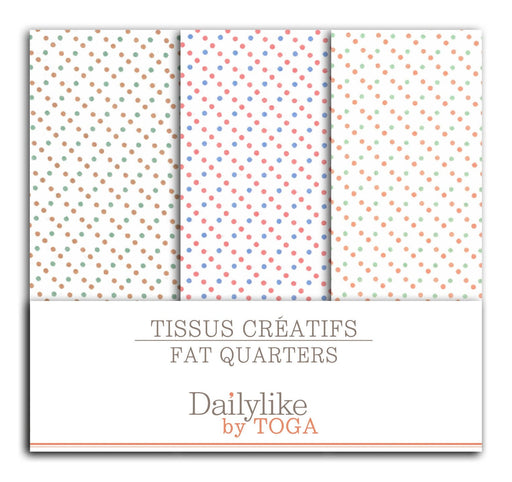 Vente Set de 3 Coupons tissu 'mille pois' support DIY