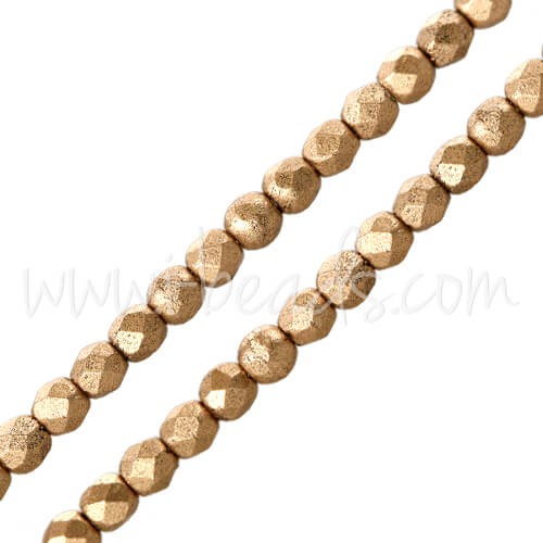 Achat au détail Perles facettes de boheme matte metallic flax 2mm (50)
