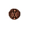 Vente Perle ronde spirale métal plaqué cuivre vieilli 8mm (1)