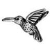 Achat Perle colibri métal plaqué argent vieilli 13x18mm (1)