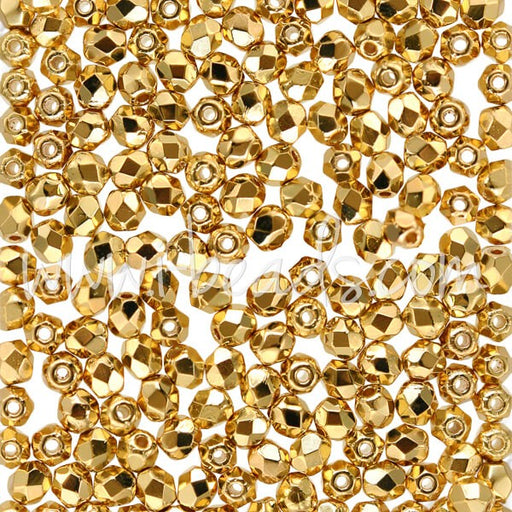 Creez avec Perles facettes de bohàÂ¨me gold plated 24k 3mm (50)