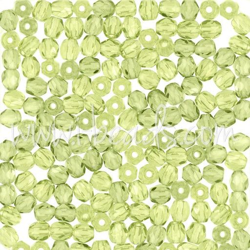 Acheter au détail Perles facettes de boheme olivine 3mm (50)