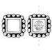 Acheter Perle carré métal plaqué argent vieilli beads 11mm (1)