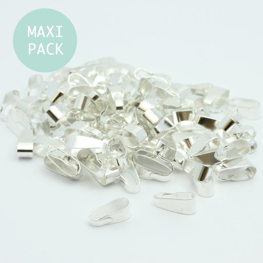 Achat au détail bélières Maxi Pack x100 supports pendentifs argentées 11mm Lot de 100 unités apprêt bijoux