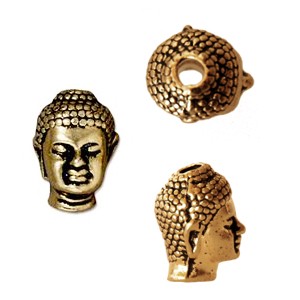Achat Perle buddha métal plaqué or vieilli 14mm (1)