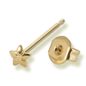 Acheter au détail Clou d'oreilles fleur métal plaqué or (2)