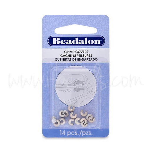 Creez 14 Caches perles a écraser paillettes métal plaqué argent 4mm (1)