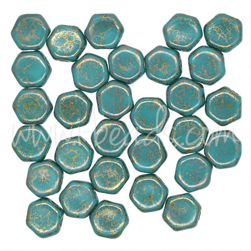 Acheter Perles Honeycomb 6mm green turquoise luminous (30)