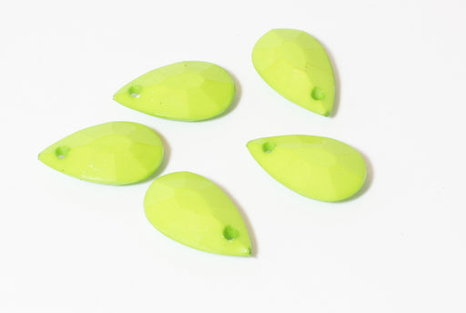 Acheter au détail x5 perles vertes à facettes en forme de larme goutte 20x12mm