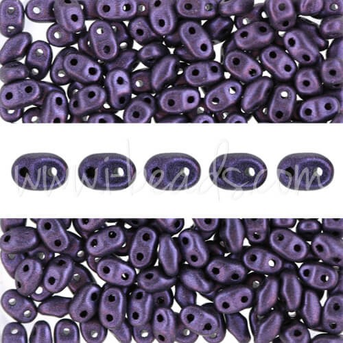 Acheter Perles MiniDuo 2.5x4mm metallic suede purple (10g)