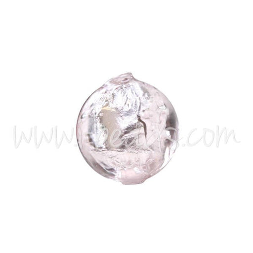 Vente Perle de Murano ronde amethyste et argent 6mm (1)