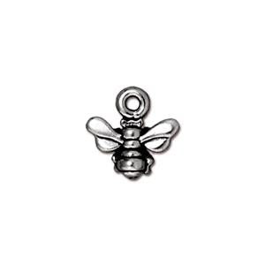Acheter Charm abeille métal plaqué argent vieilli 11mm (1)