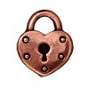 Vente Pendentif cadenas cà…â€œur métal plaqué cuivre vieilli 16.5mm (1)