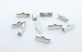 Creez embouts ruban griffe x10 carrés 15mm platine apprêts bijoux
