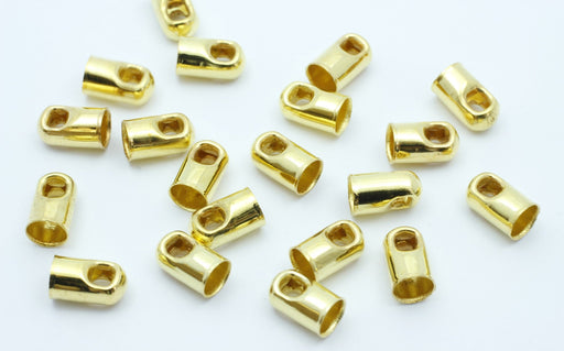 Vente au détail embouts cordon x20 dorés 7x4mm lot d'apprêts bijoux