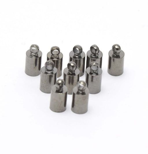 Vente 10 embouts cordon ou pompon 10x5 mm noir gun metal en Laiton Lot de 10 embouts cordon