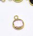 Creez 1 pendentif or 12x9x5 mm, Trou: 2 mm et verre à facettes crystal rosé avec contours dorés