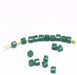 Vente au détail 10 perles cube 2x2x2 mm vert jade foncé à facettes en verre imitation jade 2x2x2 mm trou: 0.5 mm