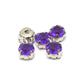 Vente 5 perles strass rond violet sertis 8x8x6 mm, Trou: 1 à 1.5 mm à coudre ou coller Strass en acrylique