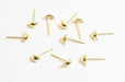 Vente en gros puces à oreilles dorées 12mm support boucles d'oreilles lot de 10 unités