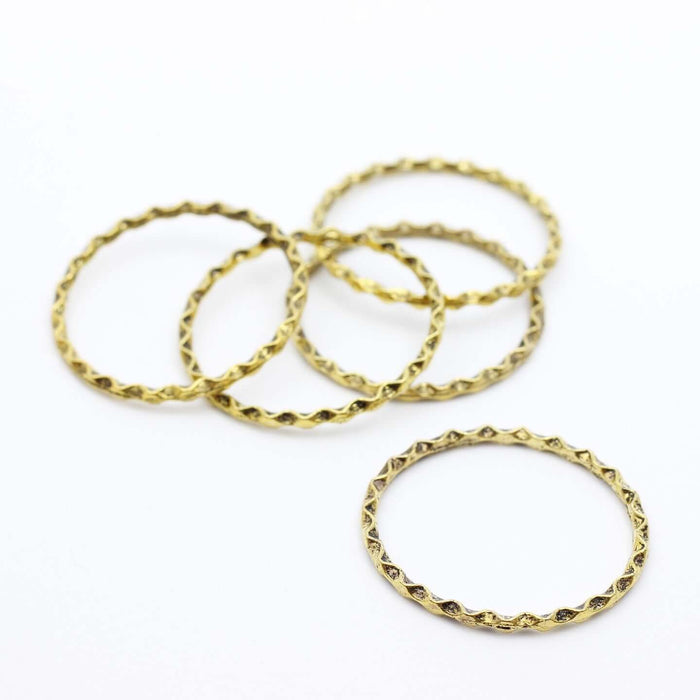 Acheter 5 anneaux connecteurs 27mm doré vieilli connecteurs bijoux